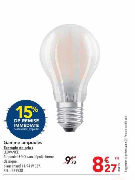 Gamme Ampoules