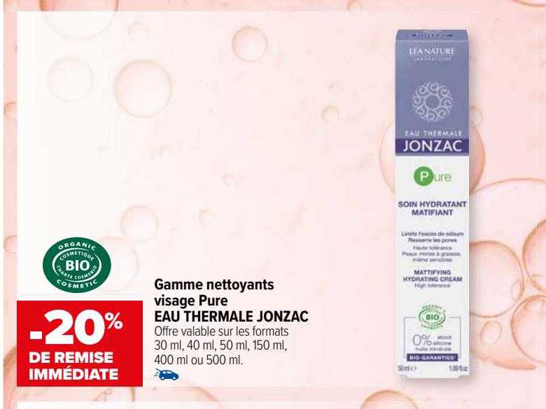 gamme nettoyants visage pure eau thermale jonzac