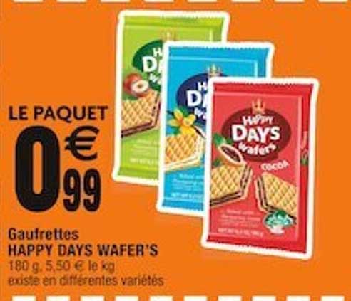 gaufrettes happy days wafer's