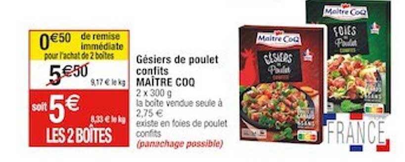 gésiers de poulet confits maître coq