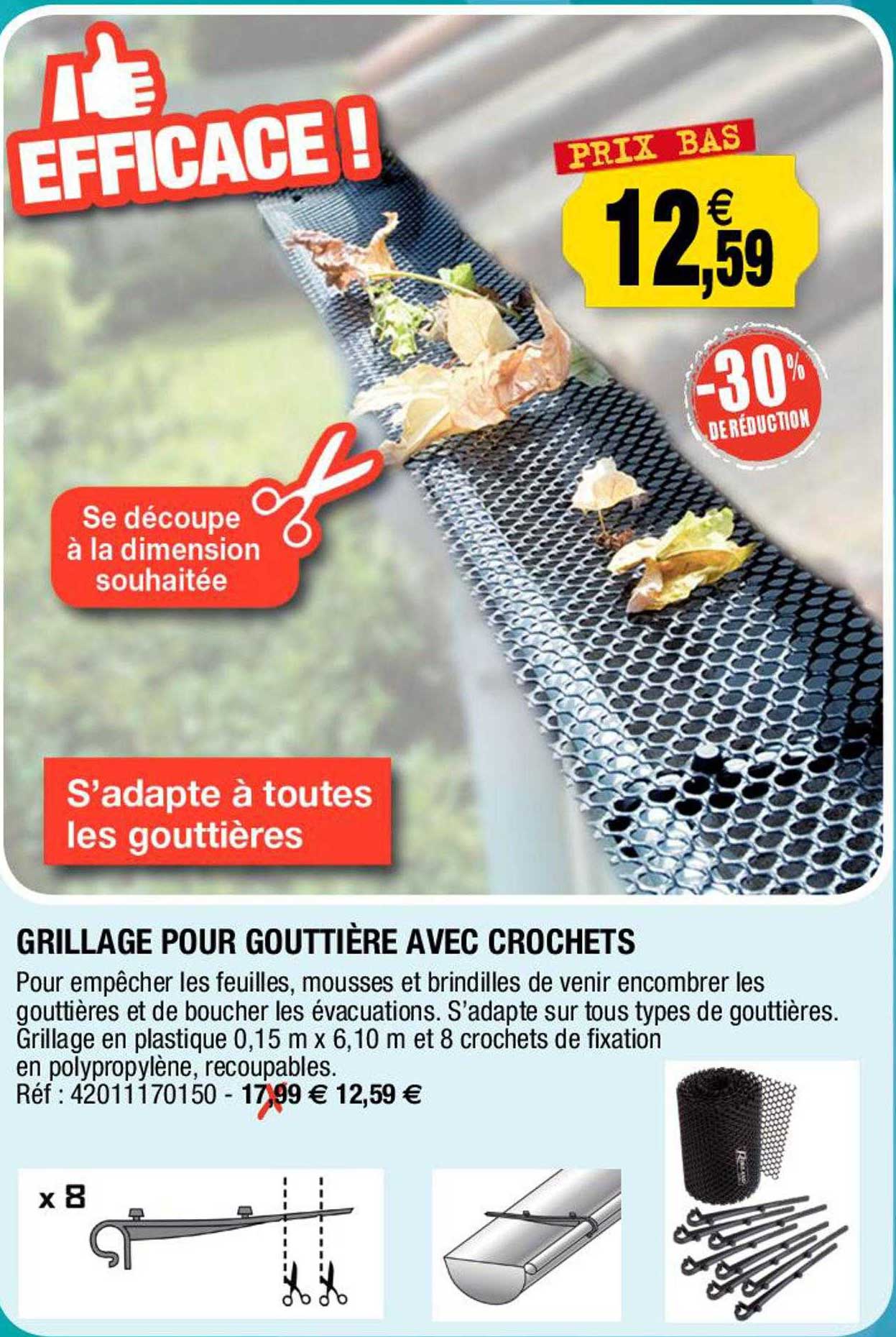 Grillage Pour Gouttière Avec Crochets