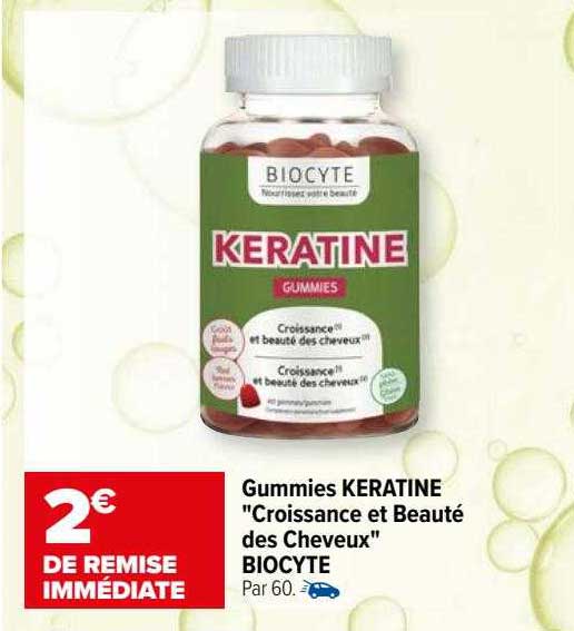 Gummies Keratine "croissance Et Beauté Des Cheveux" Biocyte
