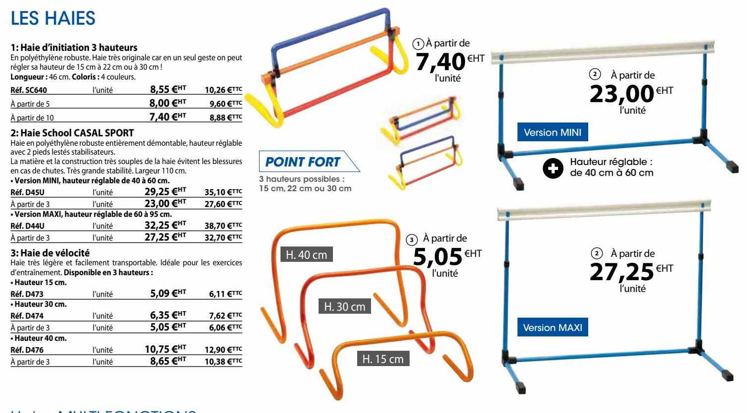 haie d'initiation 3 hauteurs, haie school casal sport, haie de vélocité