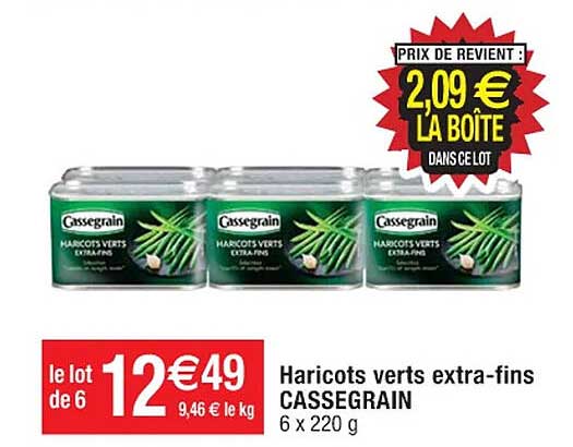 haricots verts extra-fins cassegrain