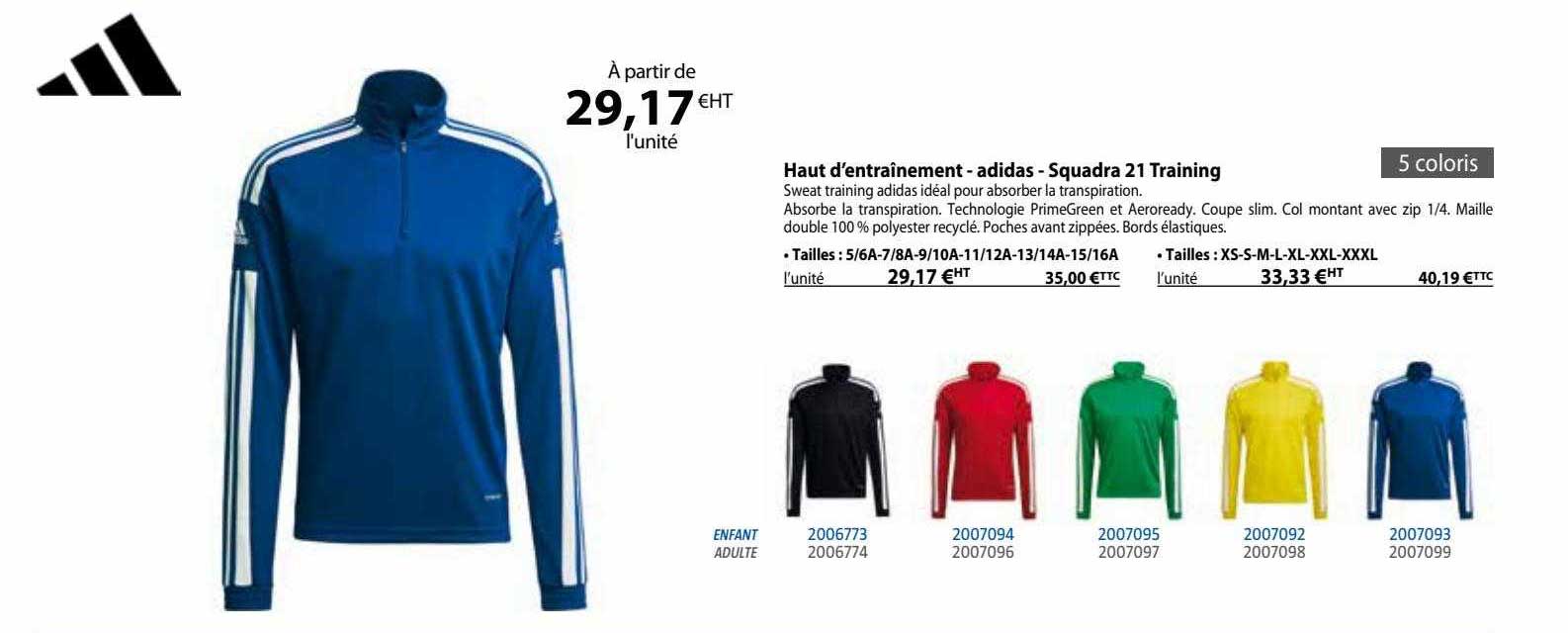 haut d'entraînement - adidas - squadra 21 training