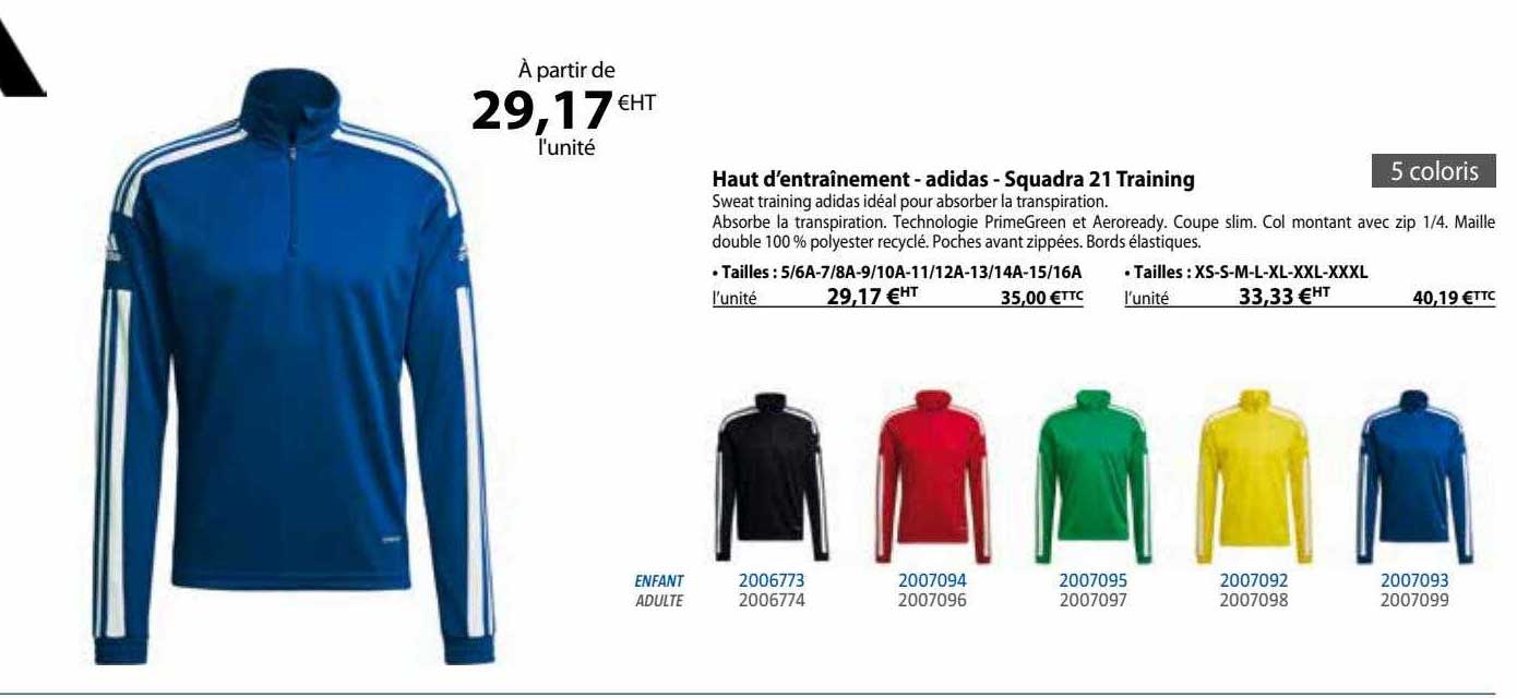 haut d'entraînement - adidas - squadra 21 training