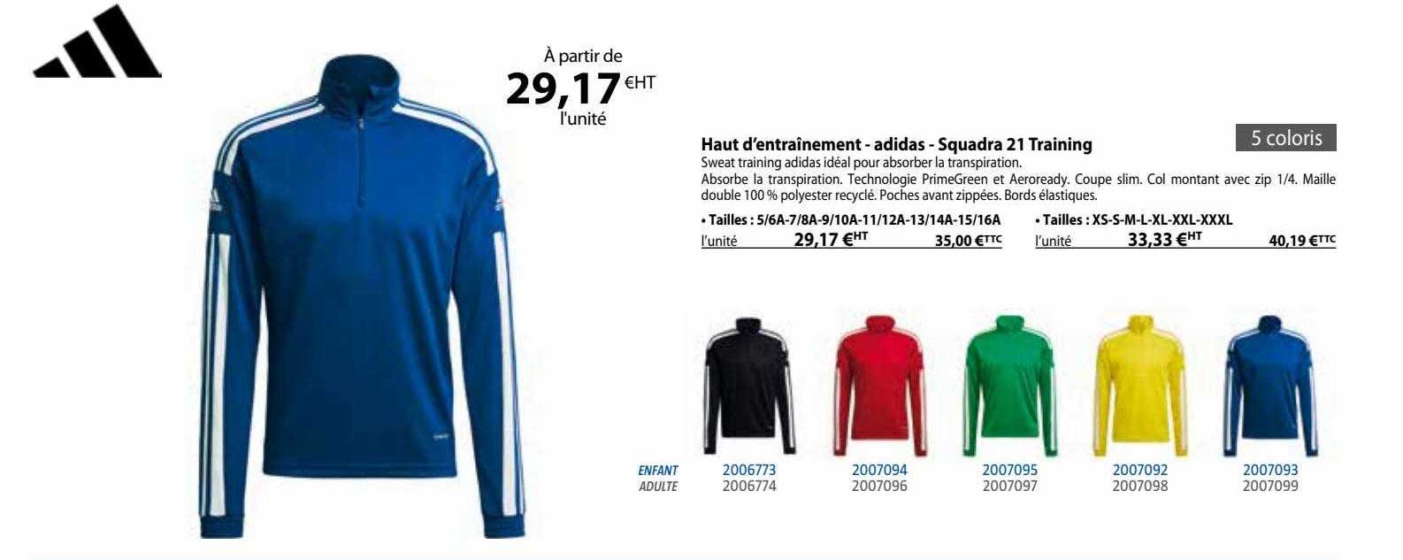 haut d'entraînement - adidas - squadra 21 training