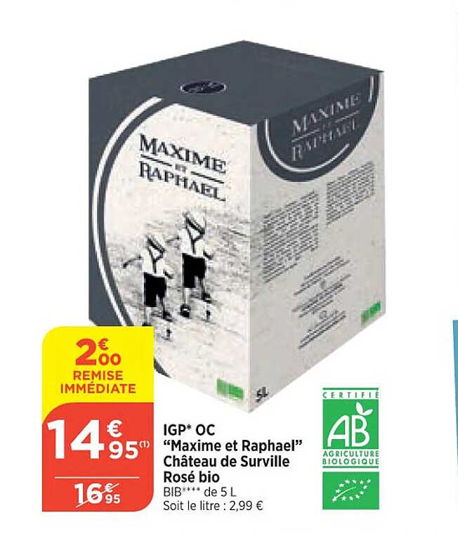 igp oc "maxime et raphael" château de surville rosé bio