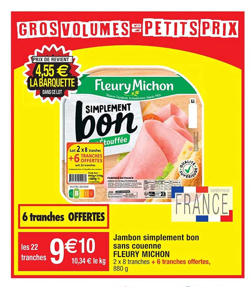 jambon simplement bon sans couenne fleury michon
