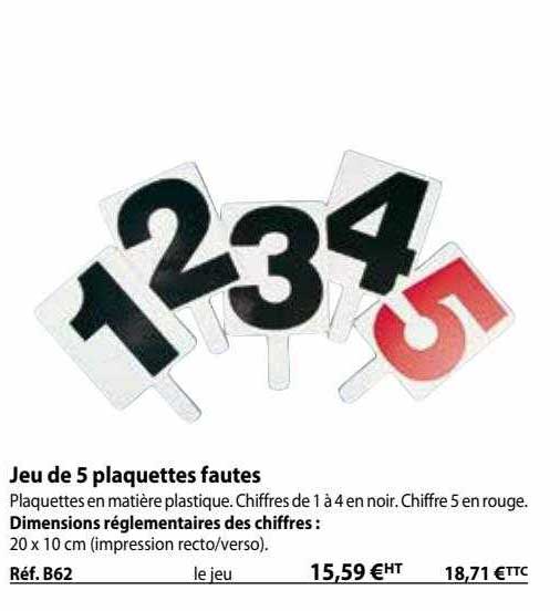 jeu de 5 plaquettes fautes