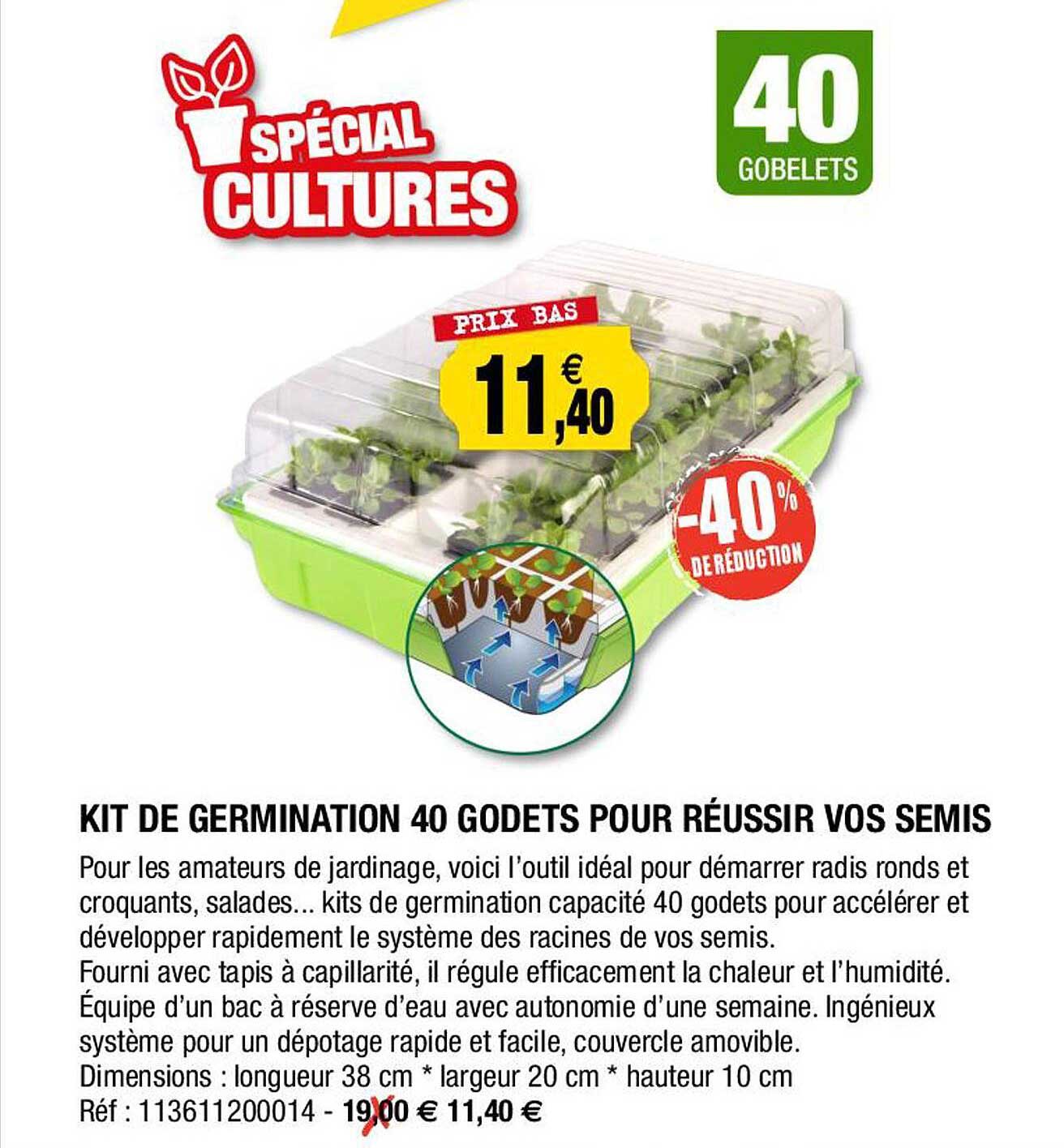 kit de germination 40 godets pour réussir vos semis