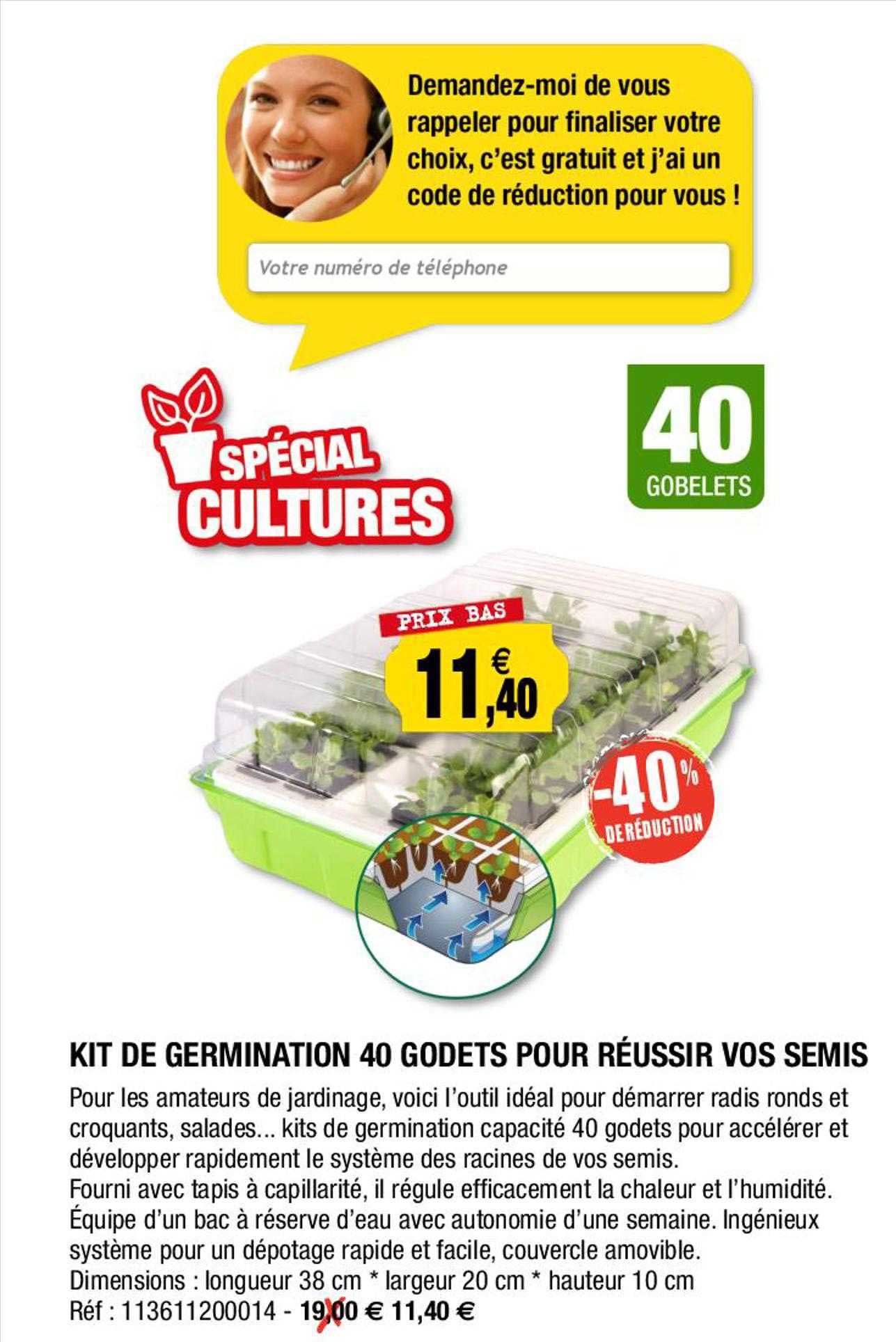 kit de germination 40 godets pour réussir vos semis