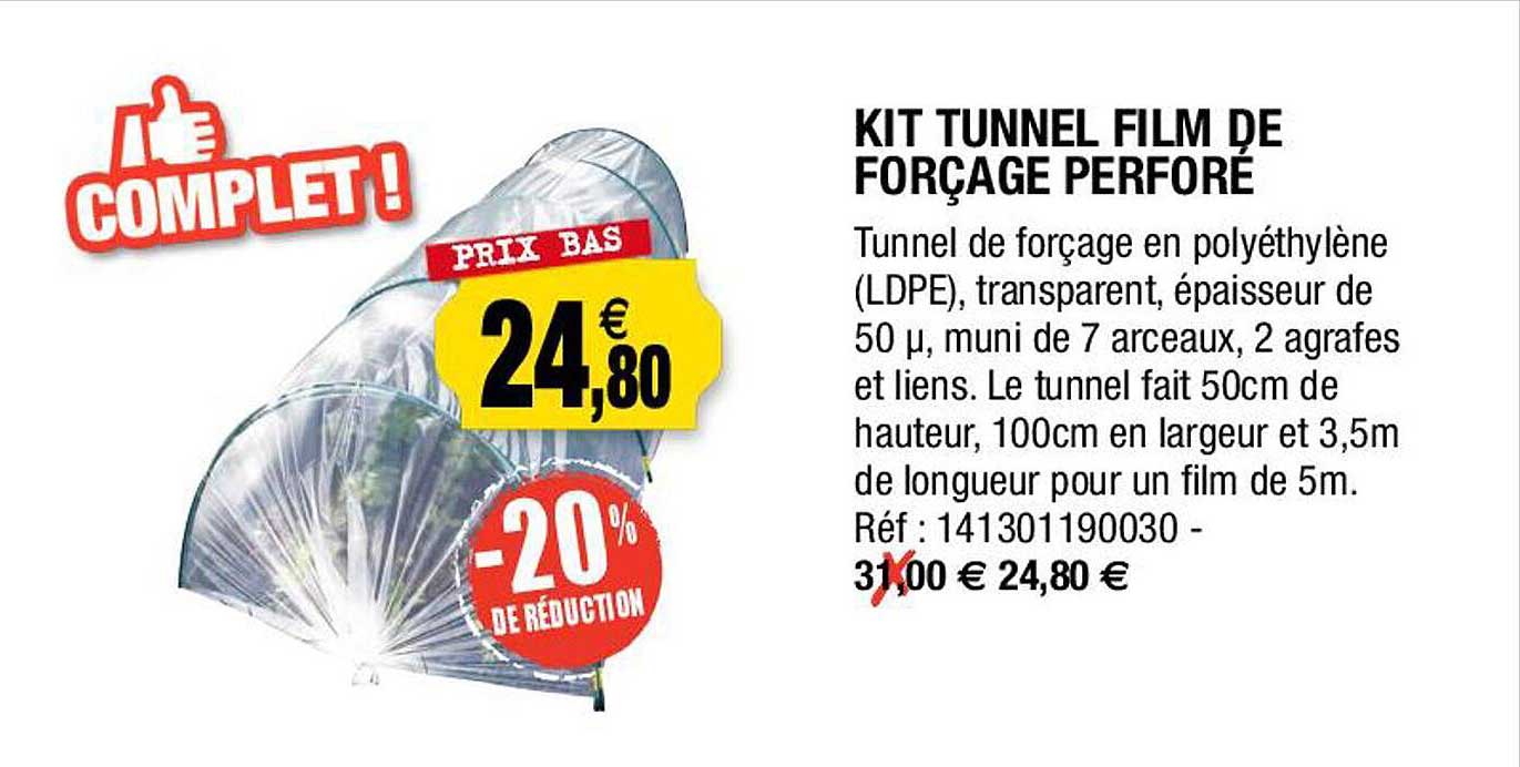 kit tunnel film de forçage perforé