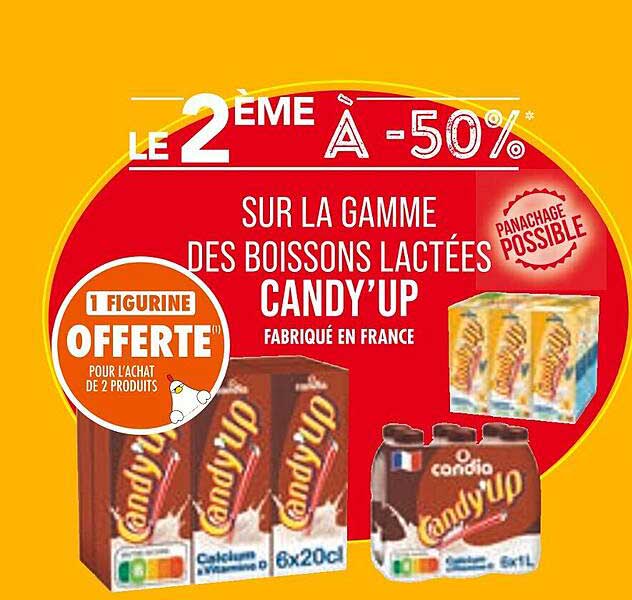 la gamme des boissons lactées candy'up