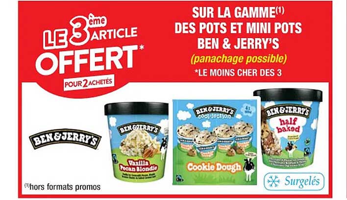 la gamme des pots et mini pots ben & jerry's