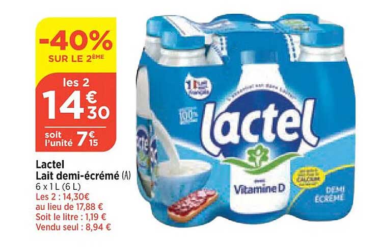 lactel lait demi-écrémé