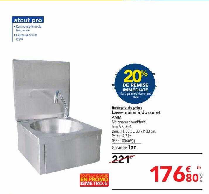 lave-mains à dosseret amm