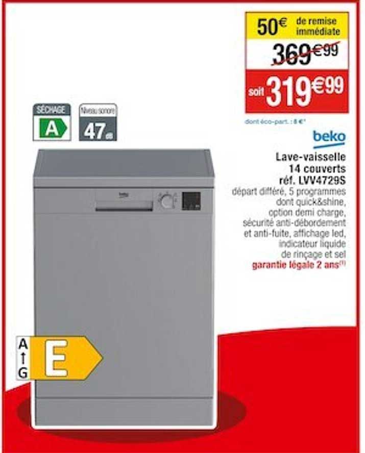 lave-vaisselle 14 couverts beko réf. lvv4729s