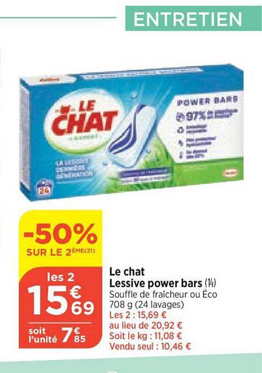 le chat lessive power bars