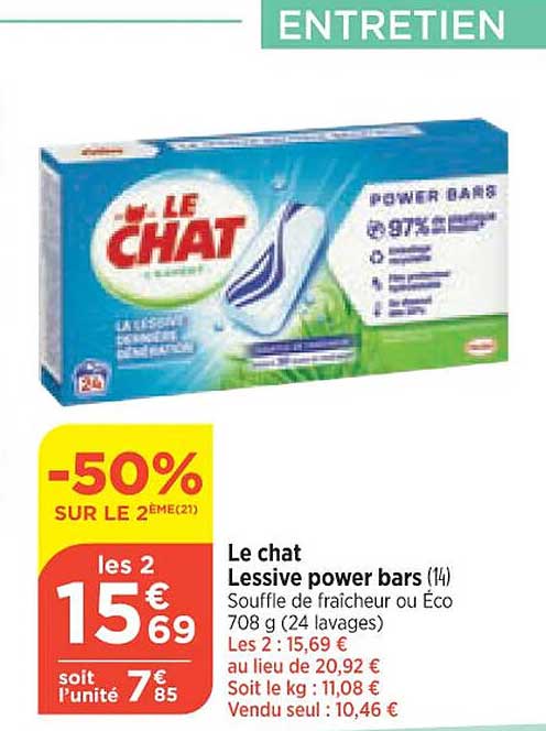 le chat lessive power bars