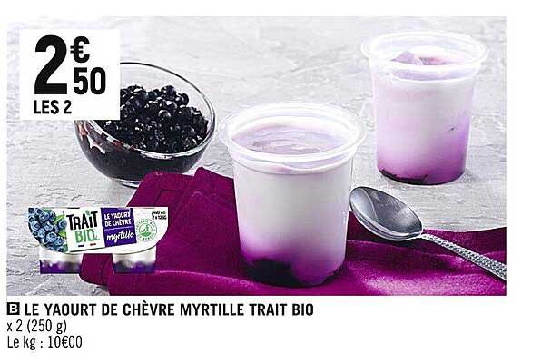 le yaourt de chèvre myrtille trait bio