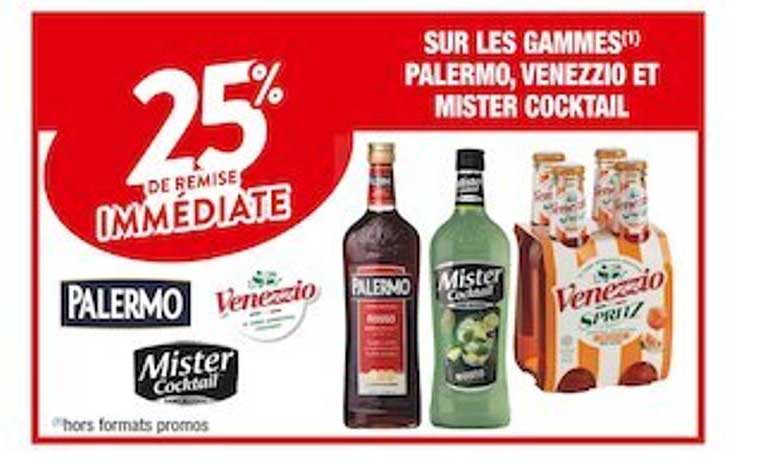 les gammes palermo, venezzio et mister cocktail