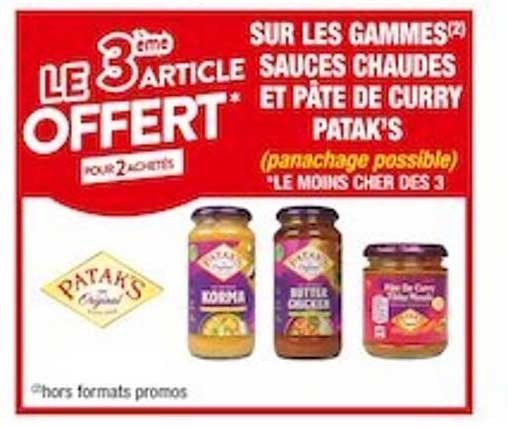les gammes sauces chaudes et pâte de curry patak's