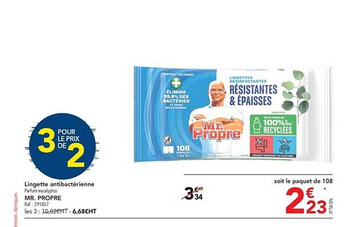 lingette antibactérienne mr. propre
