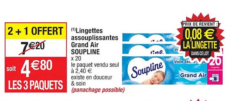 Lingettes Assouplissantes Grand Air Soupline