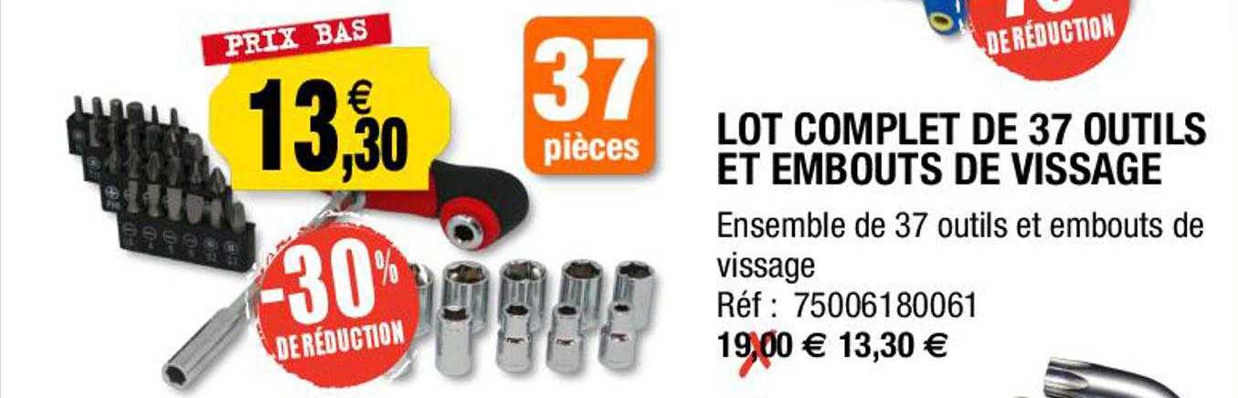 lot complet de 37 outils et embouts de vissage