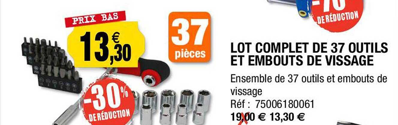 lot complet de 37 outils et embouts de vissage