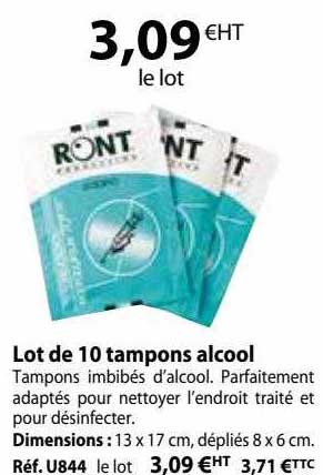 Lot De 10 Tampons Alcool