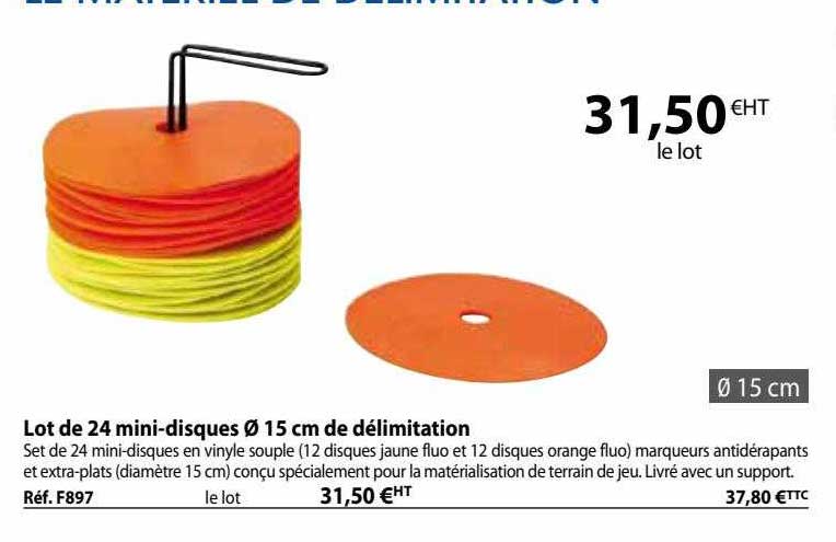 lot de 24 mini-disques ø 15 cm de délimitation