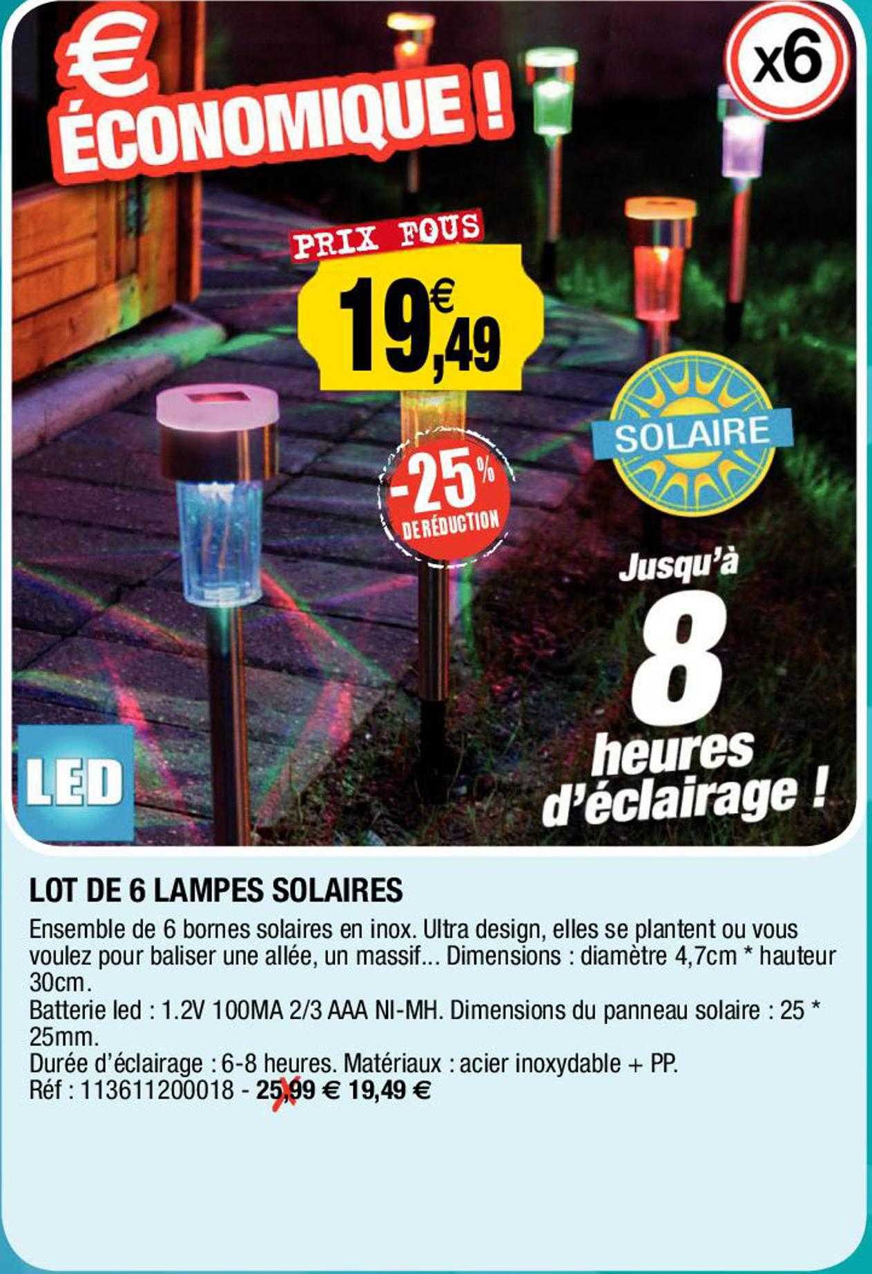 lot de 6 lampes solaires