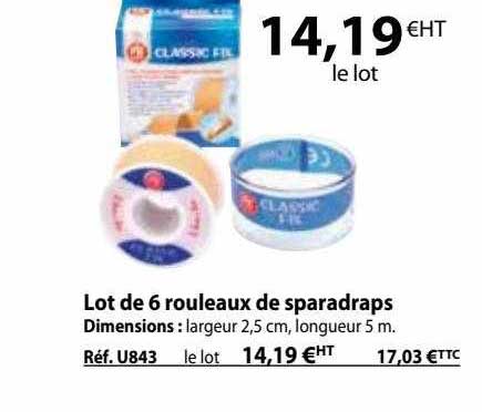Lot De 6 Rouleaux De Sparadraps