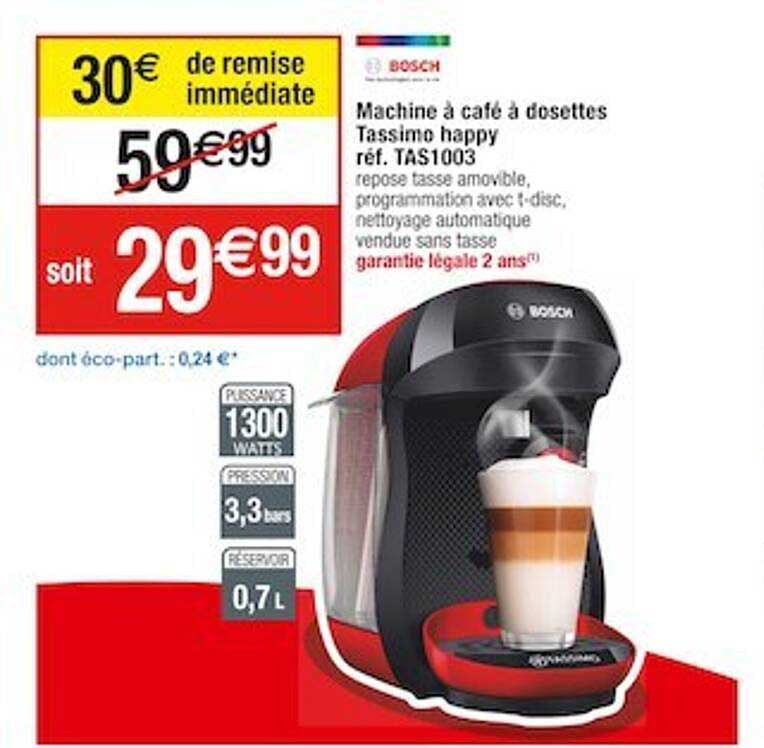 machine à café à dosettes tassimo happy réf. tas1003 bosch