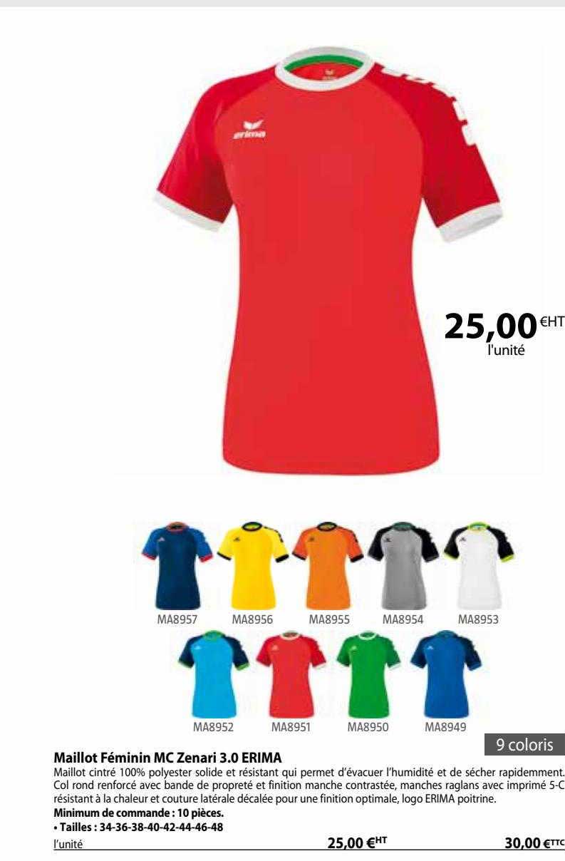 maillot féminin mc zenari 3.0 erima