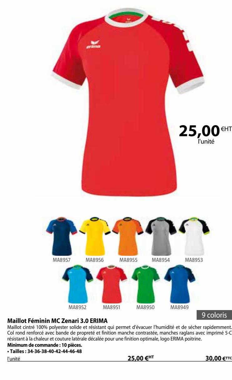 maillot féminin mc zenari 3.0 erima