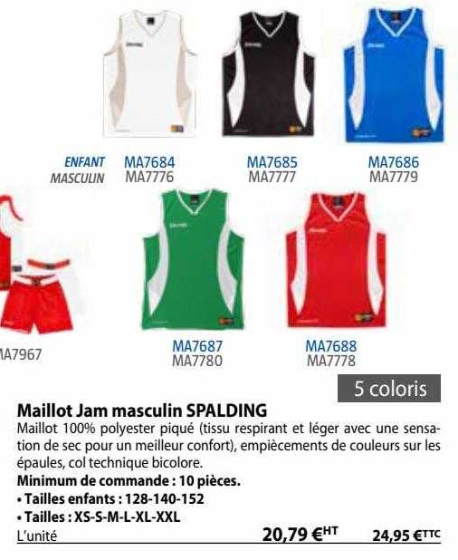 maillot jam masculin spalding