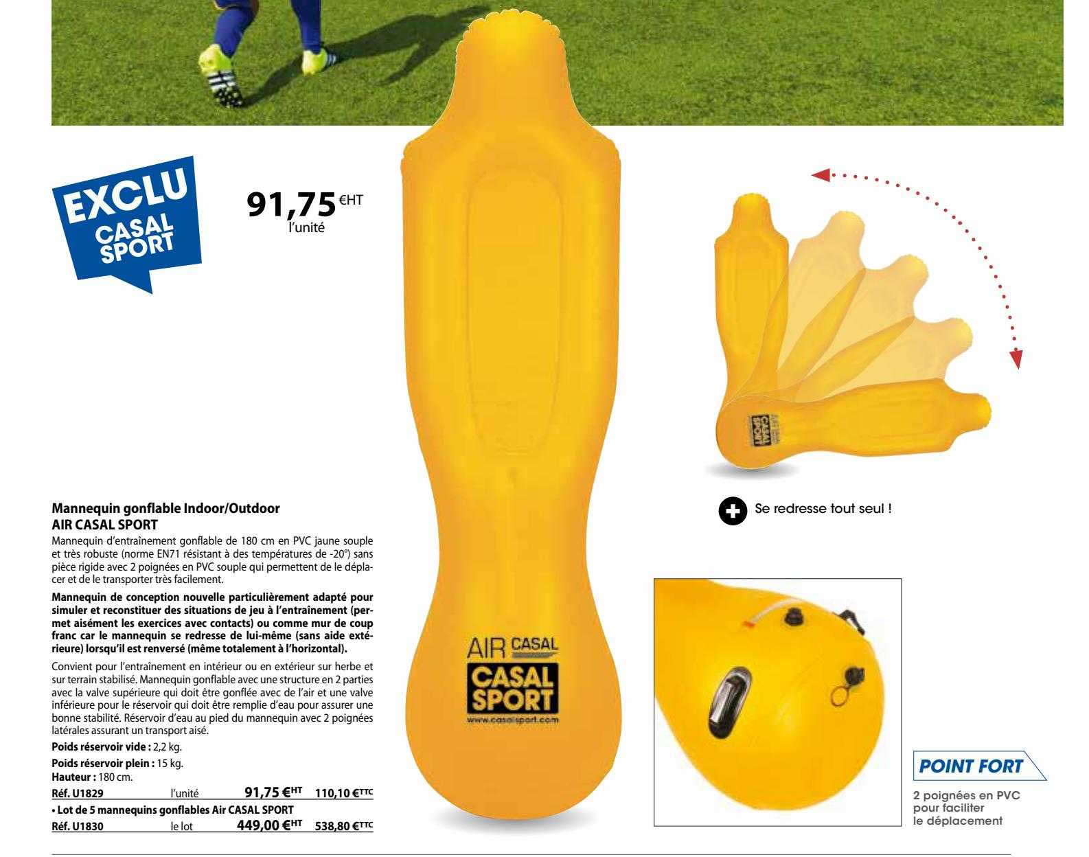 mannequin gonflable indoor/outdoor air casal sport