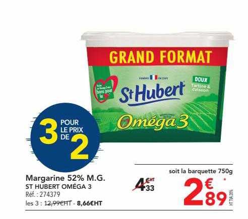 margarine 52% m.g. st hubert oméga 3