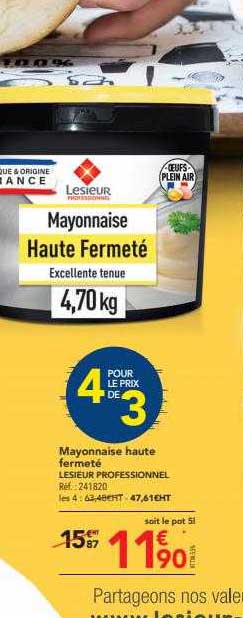 mayonnaise haute fermeté lesieur professionnel