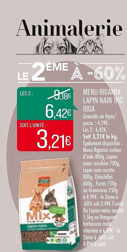 Menu Rigamix Lapin Nain 1kg Riga