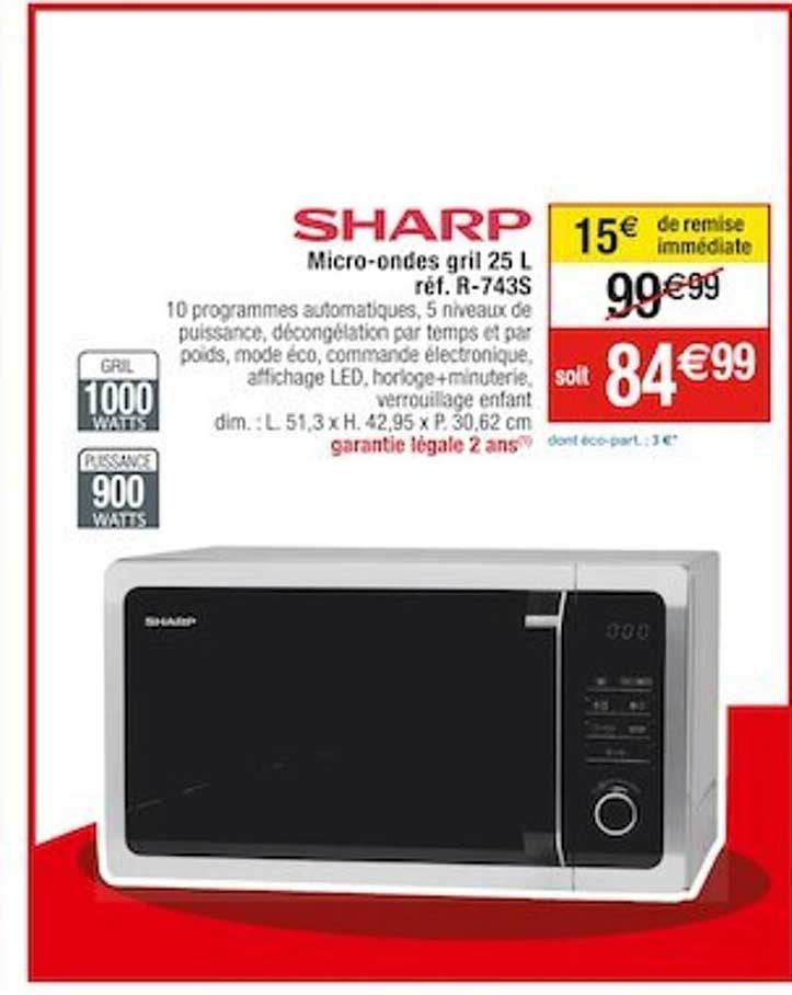 micro-ondes gril 25 l sharp