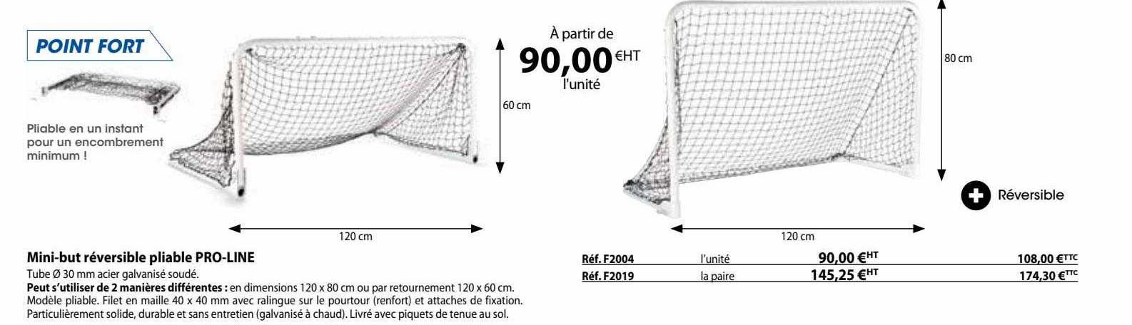 mini-but réversible pliable pro-line