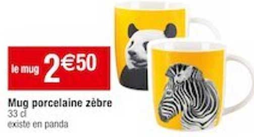 mug porcelaine zèbre