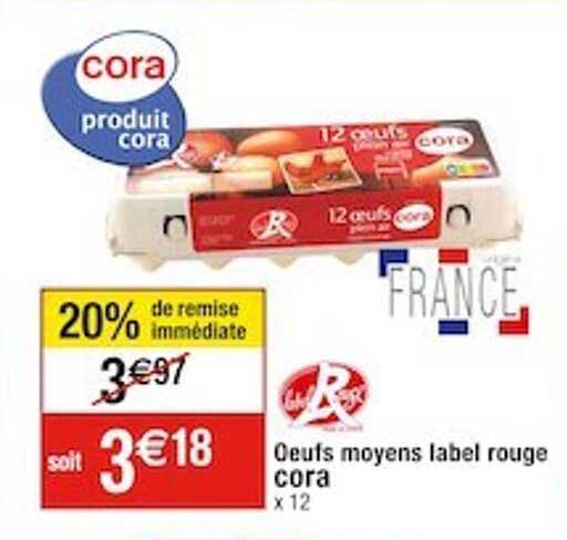 œufs moyens label rouge cora