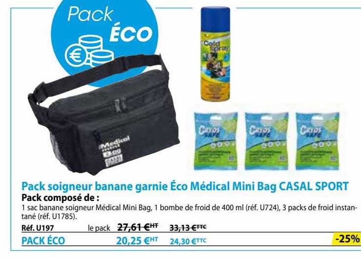 pack soigneur banane garnie éco médical mini bag casal sport