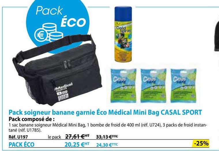 pack soigneur banane garnie éco médical mini bag casal sport