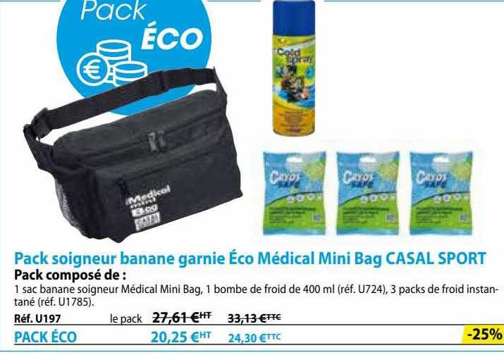 pack soigneur banane garnie éco médical mini bag casal sport